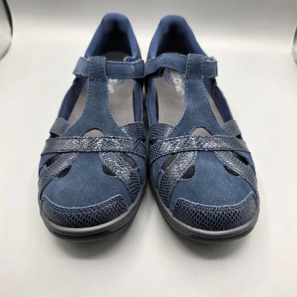 Orthofeet Juno Shoes Womens 9 Navy Blue T Strap Comfort Mary Jane Adjustable - Picture 3 of 12